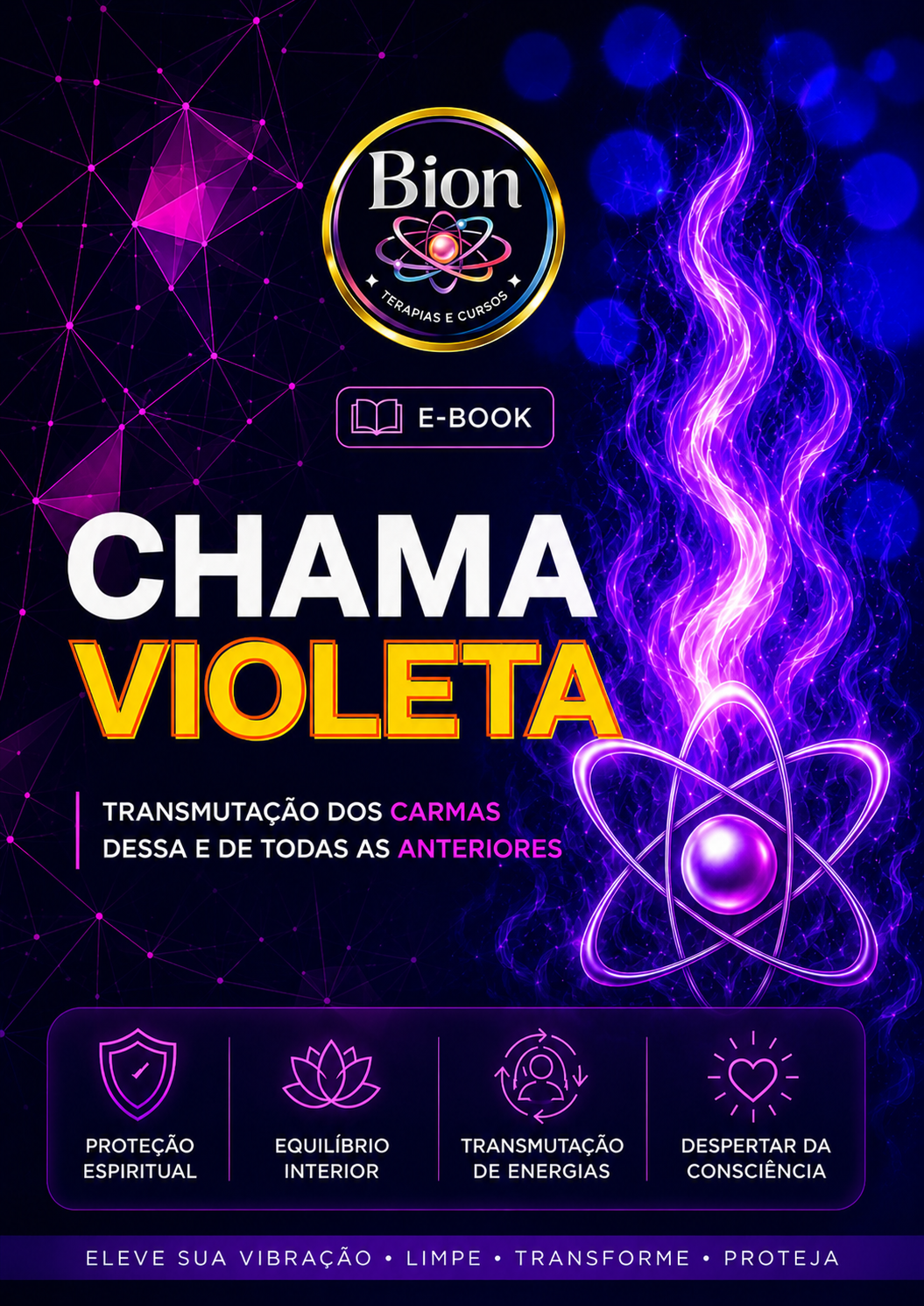 Capa do e-book Chama Violeta transforme sua frequencia