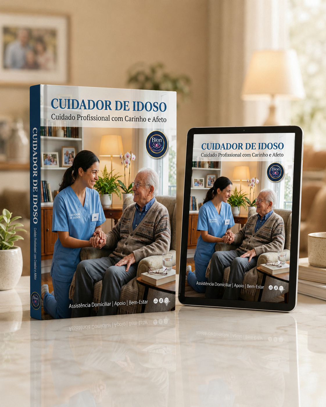 Capa/Mockup Guia Completo para o Bem-Estar do Cuidador Familiar 