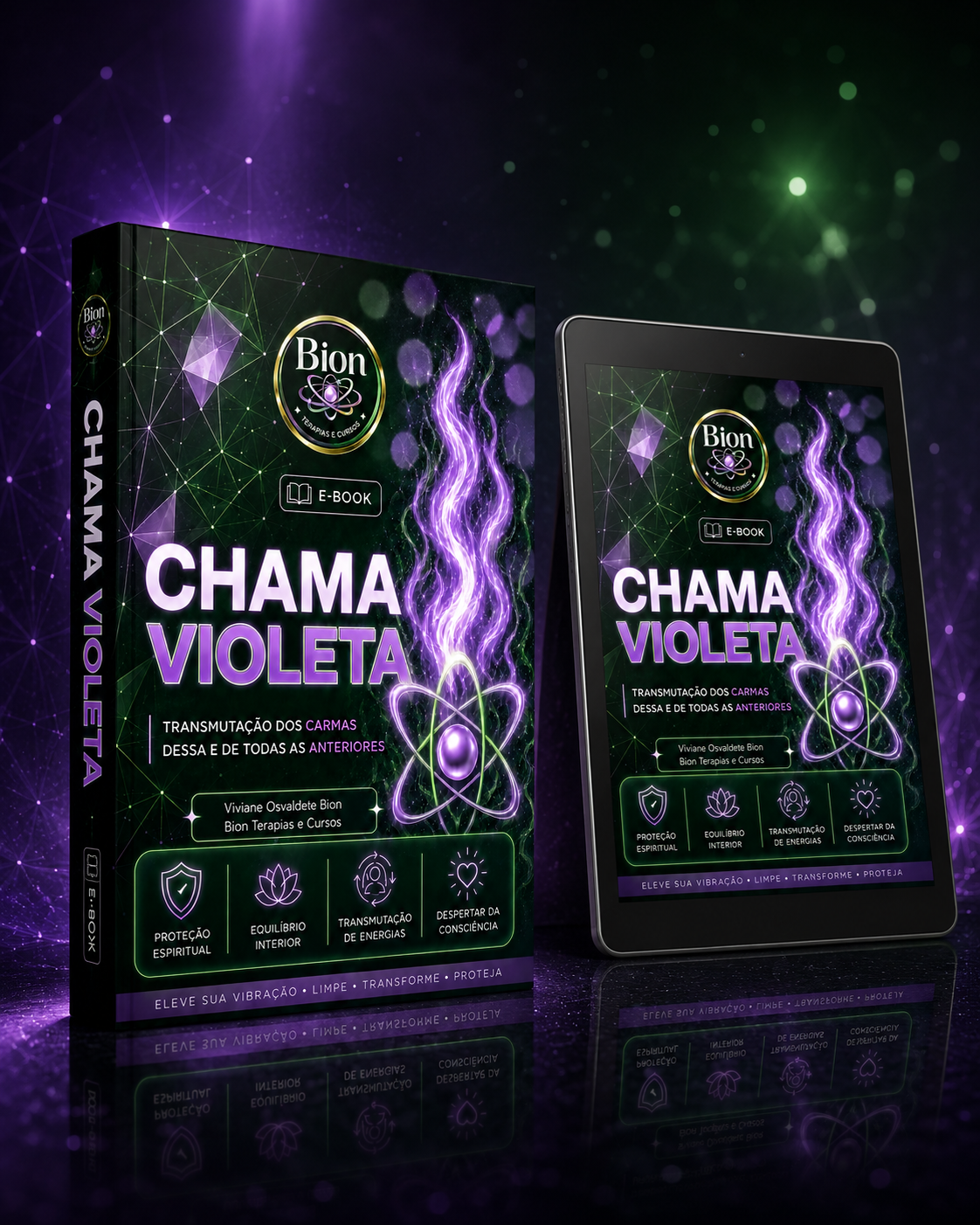 Capa/Mockup Chama Violeta transforme sua frequencia